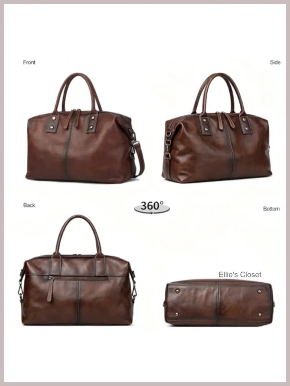 Genuine Leather Satchel Tote Bag Top Handle Designer Shoulder Bag